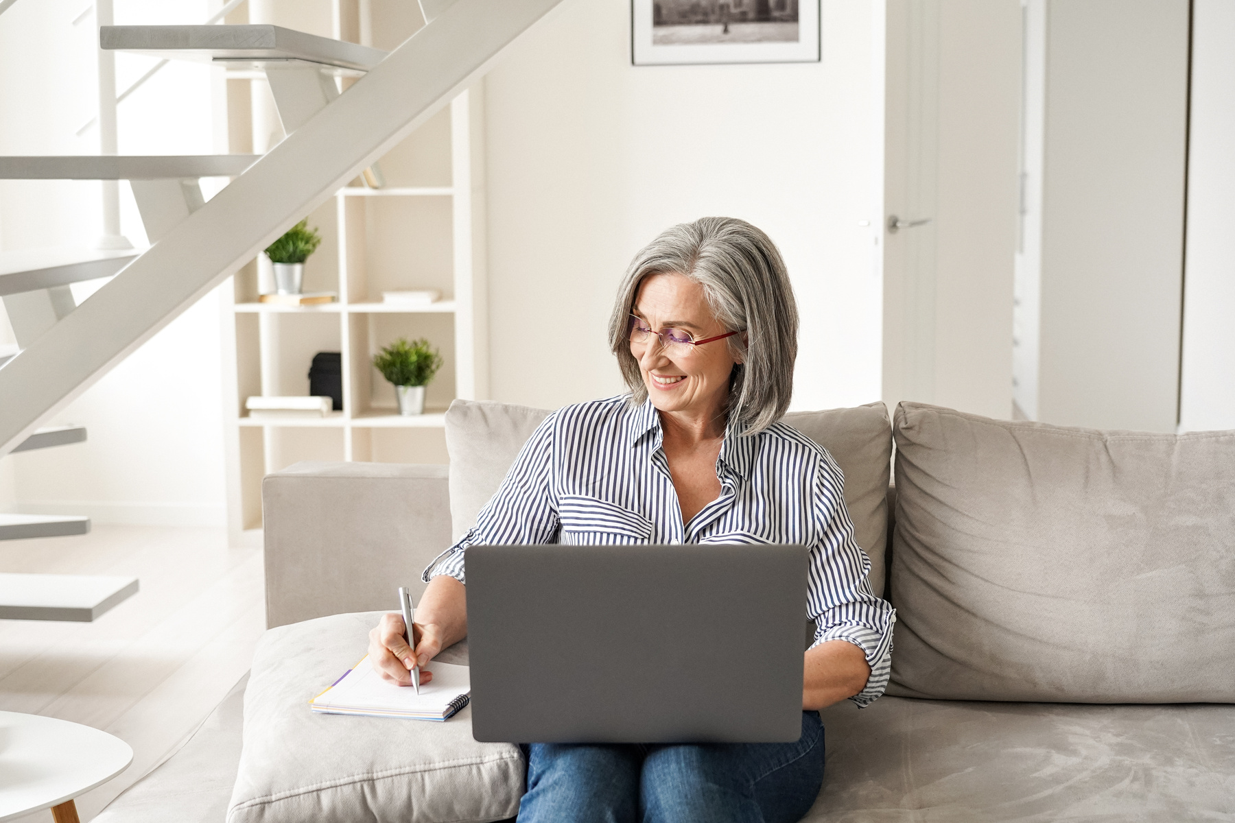 Senior Businesswoman Working from Home 